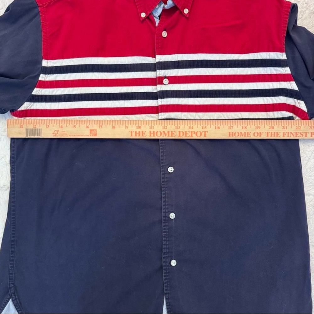 Vintage 2002 Tommy Hilfiger Y2K Colorblock Button-Up Shirt Large gorpcore - Picture 3 of 7